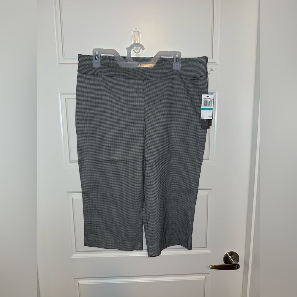 Plaid vintage wide leg capri pants